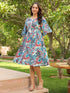 Printed Fit & Flared Midi Ethnic Dresses